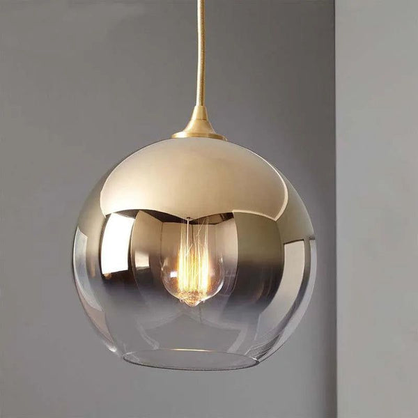 Gold Silver Glass Ball Pendant Light - Elegant Illumination for Your Space-Pendant Lights