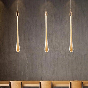 Gold Water Drop Crystal Pendant LED Chandelier Lighting-Staircase Chandelier