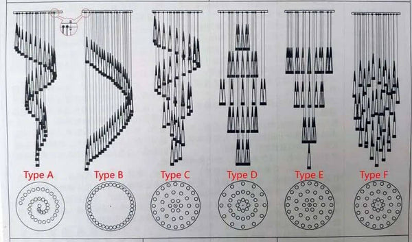 Gold Water Drop Crystal Pendant LED Chandelier Lighting-Staircase Chandelier