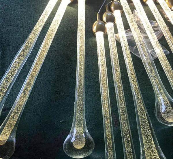 Gold Water Drop Crystal Pendant LED Chandelier Lighting-Staircase Chandelier