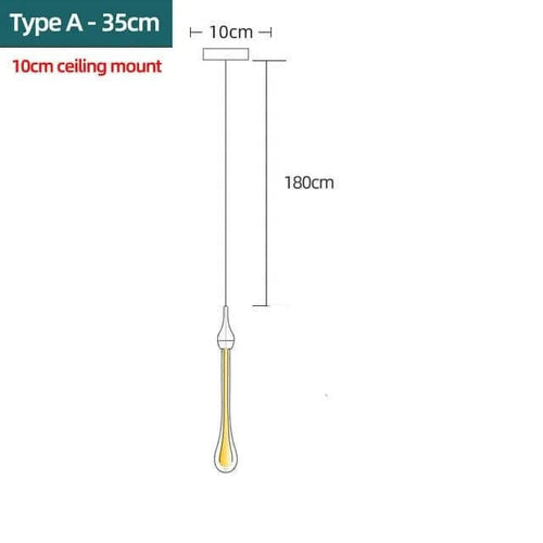 Gold Water Drop Crystal Pendant LED Chandelier Lighting-Staircase Chandelier