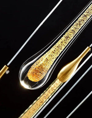 Gold Water Drop Crystal Pendant LED Chandelier Lighting-Staircase Chandelier