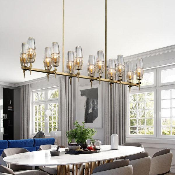 Golden Radiance Modern Glass Ceiling Chandelier-Ceiling Chandelier