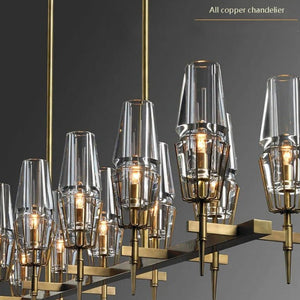 Golden Radiance Modern Glass Ceiling Chandelier-Ceiling Chandelier