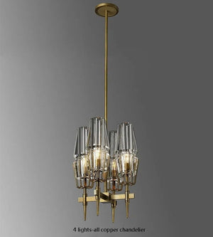Golden Radiance Modern Glass Ceiling Chandelier-Ceiling Chandelier