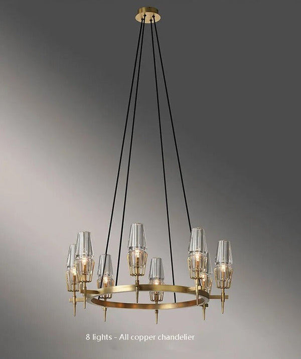 Golden Radiance Modern Glass Ceiling Chandelier-Ceiling Chandelier