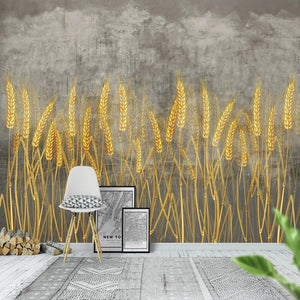 Golden Wheat Field Wallpaper for Home Wall Decor-Flower & Leaf Wallpaper