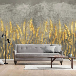 Golden Wheat Field Wallpaper for Home Wall Decor-Flower & Leaf Wallpaper