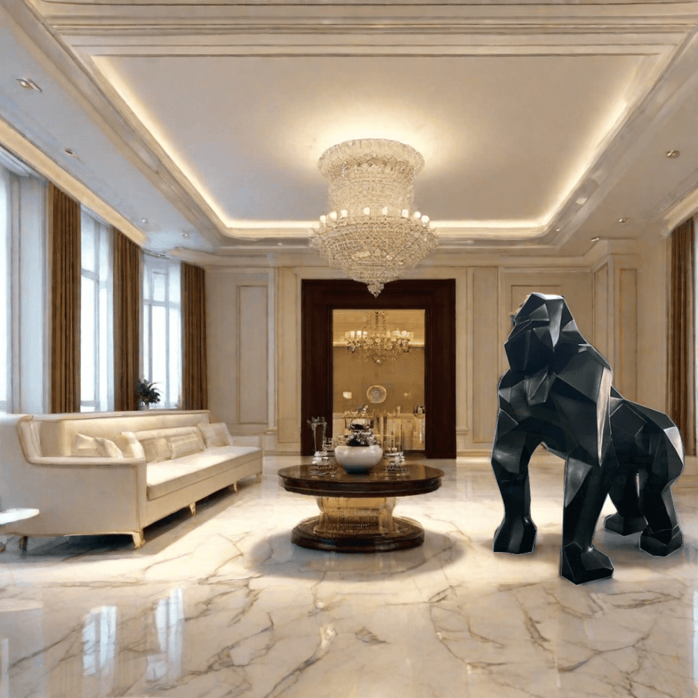 Gorilla Fiberglass Resin Matt Finish Sculpture-Statue & Ornaments
