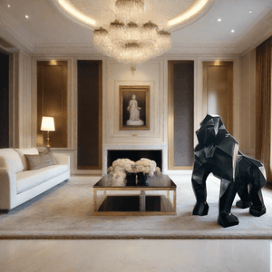 Gorilla Fiberglass Resin Matt Finish Sculpture-Statue & Ornaments