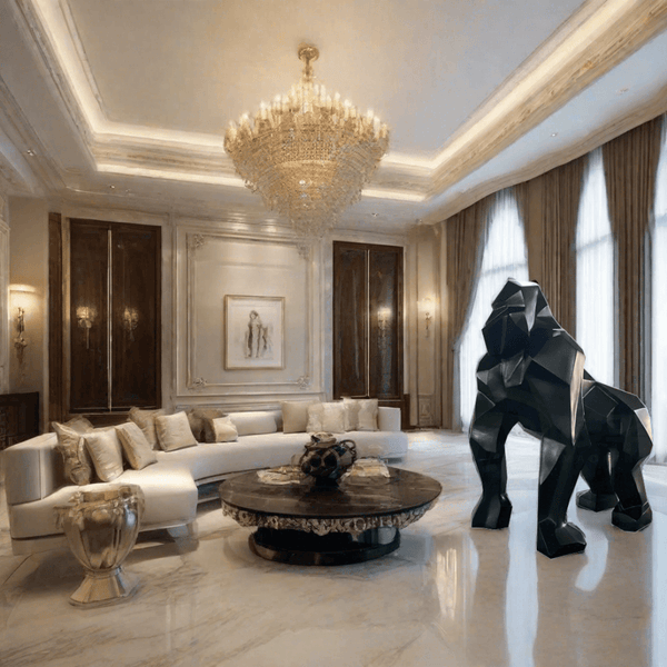 Gorilla Fiberglass Resin Matt Finish Sculpture-Statue & Ornaments