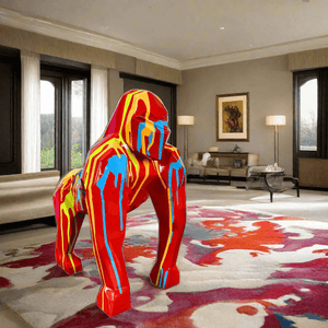 Gorilla Fiberglass Resin Pop Art Finish Sculpture-Statue & Ornaments