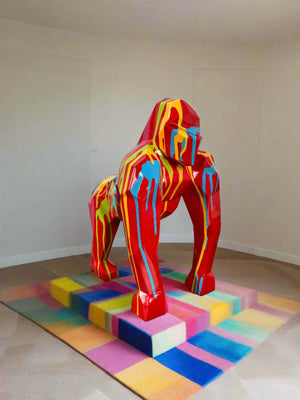 Gorilla Fiberglass Resin Pop Art Finish Sculpture-Statue & Ornaments
