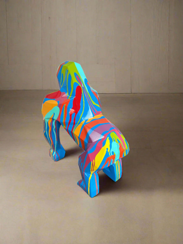 Gorilla Fiberglass Resin Pop Art Finish Sculpture-Statue & Ornaments