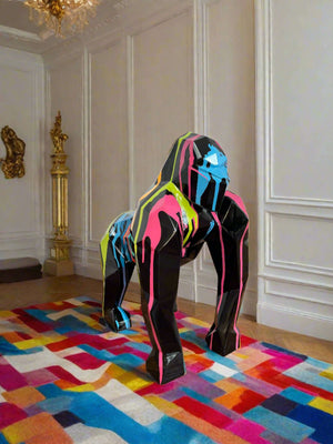 Gorilla Fiberglass Resin Pop Art Finish Sculpture-Statue & Ornaments