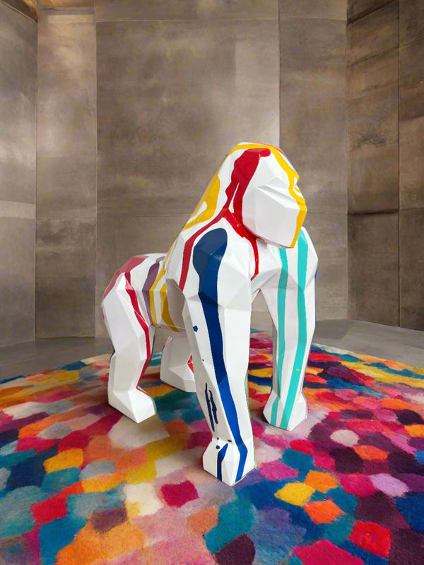 Gorilla Fiberglass Resin Pop Art Finish Sculpture-Statue & Ornaments