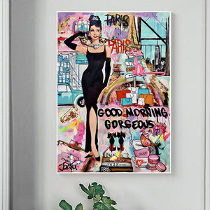 Graffiti Art Hepburn Canvas Wall Art-Wall Posters