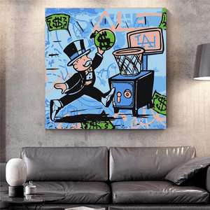 Graffiti Art Love Heart Money Basket Monopoly Making Money Canvas Wall Art-Wall Posters