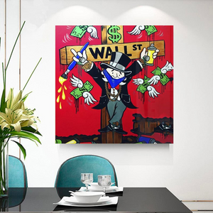 Graffiti Art Love Heart Money Monopoly Making Money Canvas Wall Art-Wall Posters