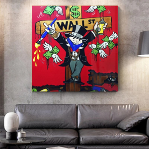 Graffiti Art Love Heart Money Monopoly Making Money Canvas Wall Art-Wall Posters