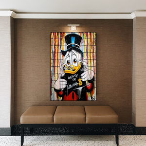 Graffiti Art Scrooge Donald Duck Guilty of Love Canvas Wall Art-Wall Posters