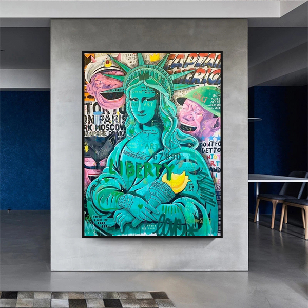 Graffiti Art Sculpture Statue Of Liberty Canvas Wall Art-Wall Posters