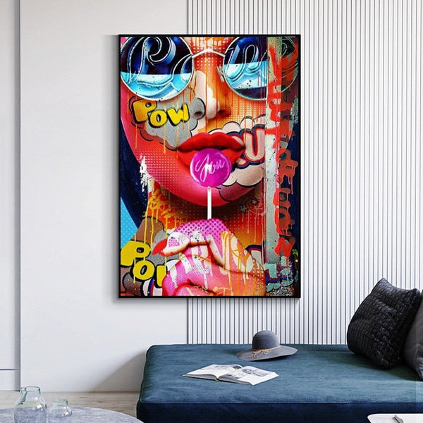Graffiti Art of Girls Canvas Wall Art-Wall Posters