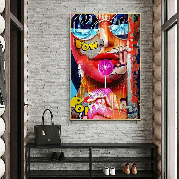 Graffiti Art of Girls Canvas Wall Art-Wall Posters