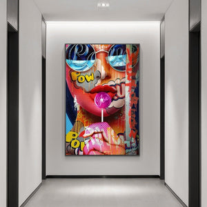 Graffiti Art of Girls Canvas Wall Art-Wall Posters