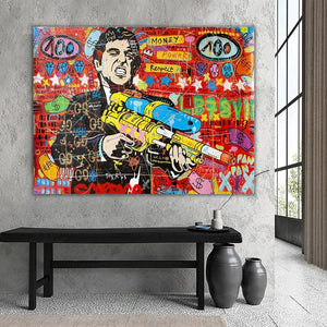 Graffiti Canvas Wall Poster - Godfather Scarface Pablo Design-Scarface Wall Poster