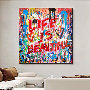 Graffiti Follow Your Dreams Canvas Wall Art-Wall Posters