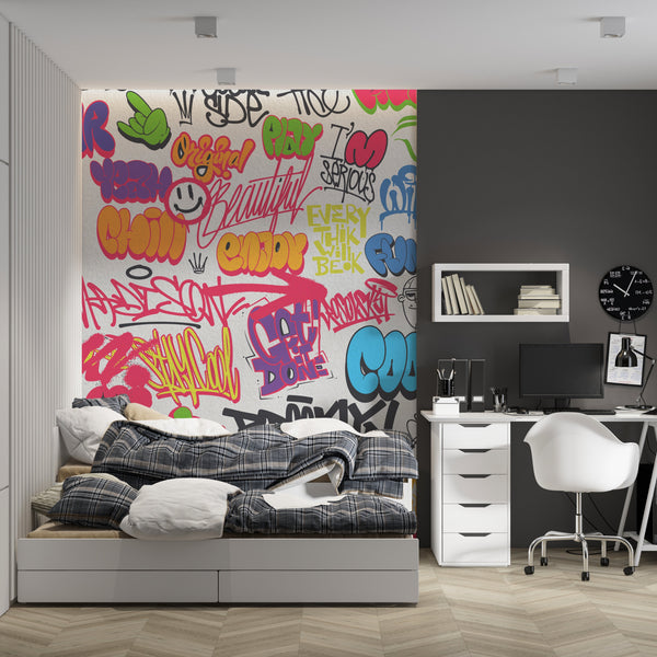 Graffiti Wallpaper Mural: Vibrant and Unique Designs-Geometric Shapes Wallpaper