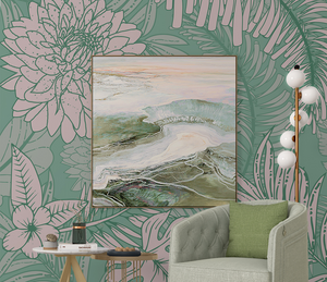 Green Blossom Flowers Wallpaper Murals - Stunning Wall Decor-Flower & Leaf Wallpaper
