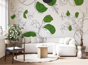 Green Leaf Wallpaper Mural: Transform Your Room with Style-Flower & Leaf Wallpaper