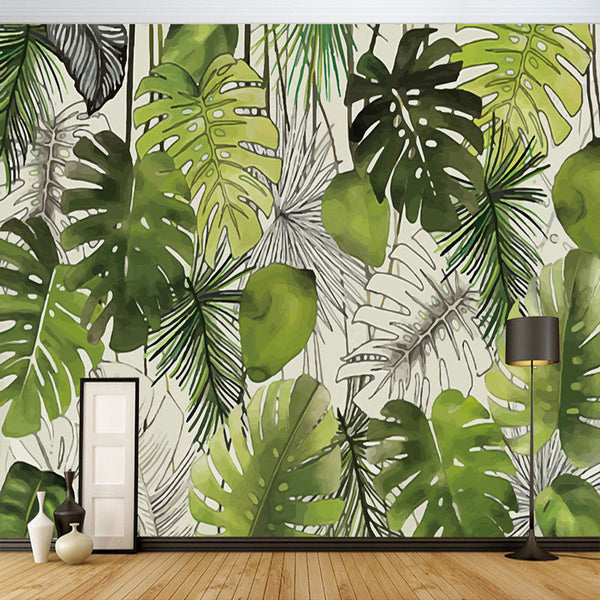 Green Society Wallpaper - Transform Your Space-Flower & Leaf Wallpaper