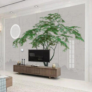 Green Willow Tree Wallpaper for Home Wall Decor-Trees Wallpaper