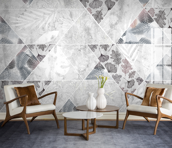 Grey Geometric Pattern Wallpaper Murals-Geometric Shapes Wallpaper