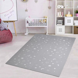 Grey Moon &amp; Star Puzzle Mat Tiles – Soft Foam Interlocking Baby Play Mat-Toddler Play Mats