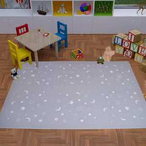 Grey Moon &amp; Star Puzzle Mat Tiles – Soft Foam Interlocking Baby Play Mat-Toddler Play Mats
