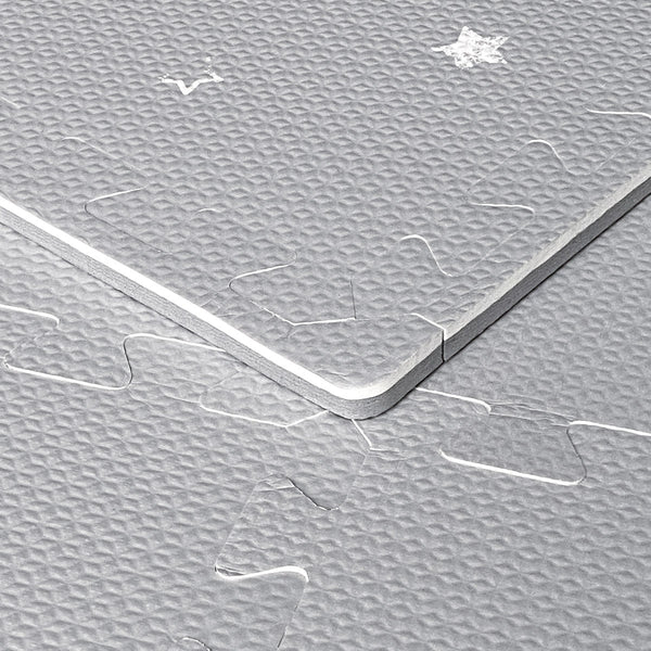 Grey Moon &amp; Star Puzzle Mat Tiles – Soft Foam Interlocking Baby Play Mat-Toddler Play Mats