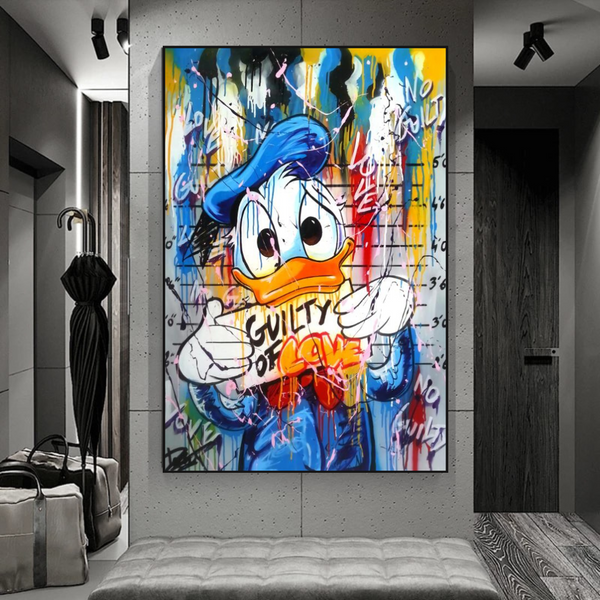Guilty of Love: Donald Duck Canvas Wall Art-Wall Posters