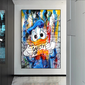 Guilty of Love: Donald Duck Canvas Wall Art-Wall Posters