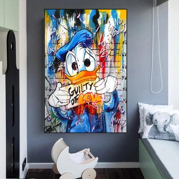 Guilty of Love: Donald Duck Canvas Wall Art-Wall Posters