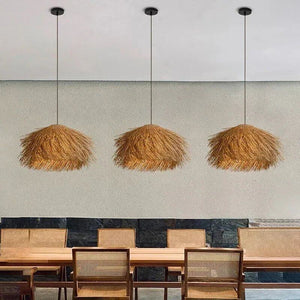 Hand Woven Rattan LED Pendant Lighting-Pendant Lights