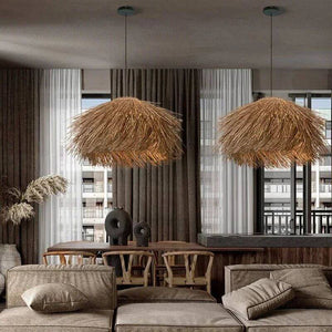 Hand Woven Rattan LED Pendant Lighting-Pendant Lights