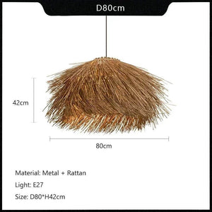 Hand Woven Rattan LED Pendant Lighting-Pendant Lights
