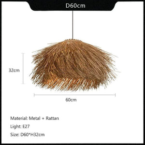 Hand Woven Rattan LED Pendant Lighting-Pendant Lights