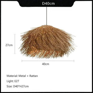 Hand Woven Rattan LED Pendant Lighting-Pendant Lights