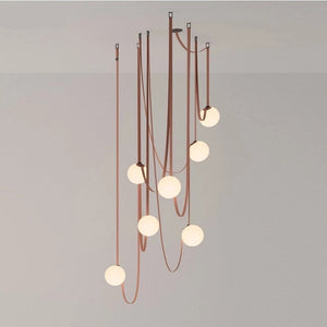 Hanging Belt Globes Chandelier-Staircase Chandelier