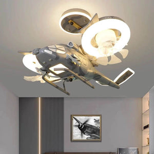 Helicopter with 2 fans Rotatable Kids Ceiling Light-Kids Room Nursery Lighting